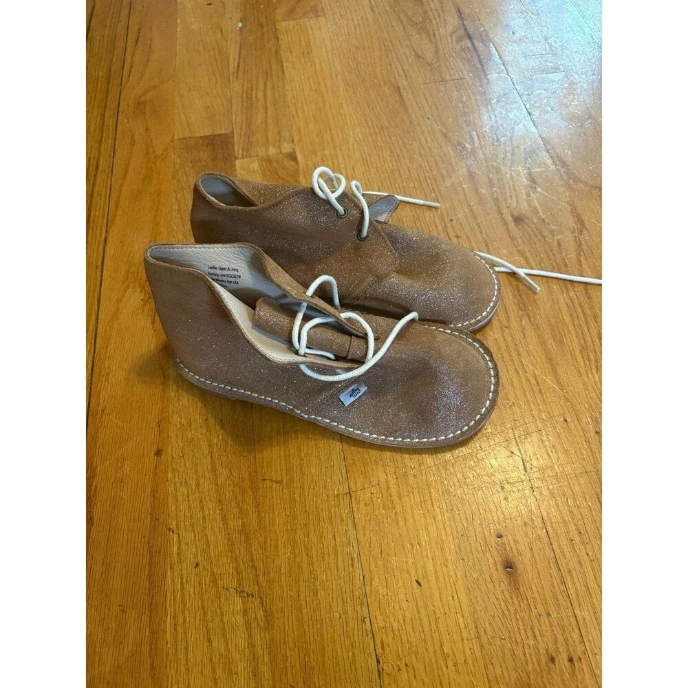 Monkey Feet Brown Sparkle lace up shoes size 6-7 years old